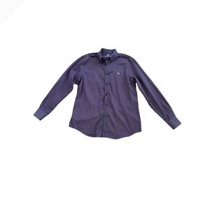 Harmont & Blaine Mens XL Regular Fit Button Down Shirt Navy Pink Geometric Cotto